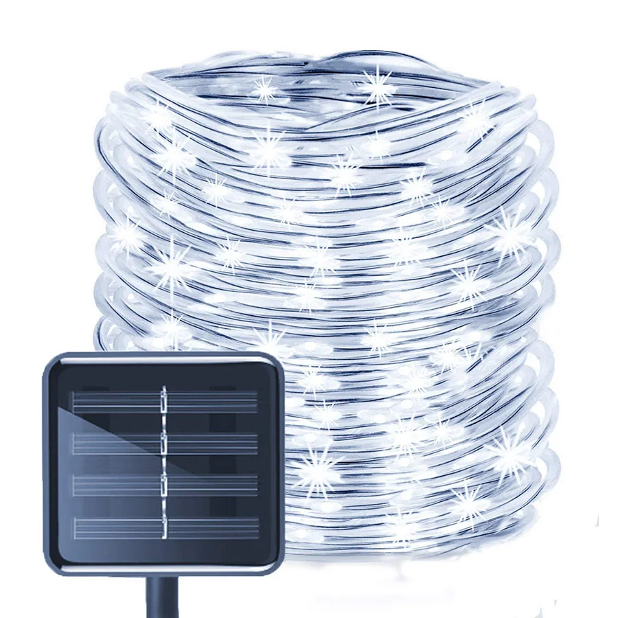 100/200/300 светодиодный напольный световой шнур на солнечной батарее солнечных