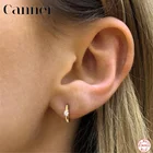 Серьги-кольца женские из серебра 925 пробы с фианитами