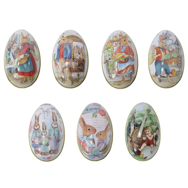 Easter Day Sunday Eggs Tinplate Candy Box Case DIY Large Decoration Arts Crafts Birthday Kids Toys Education Holiday Decorations | Дом и сад