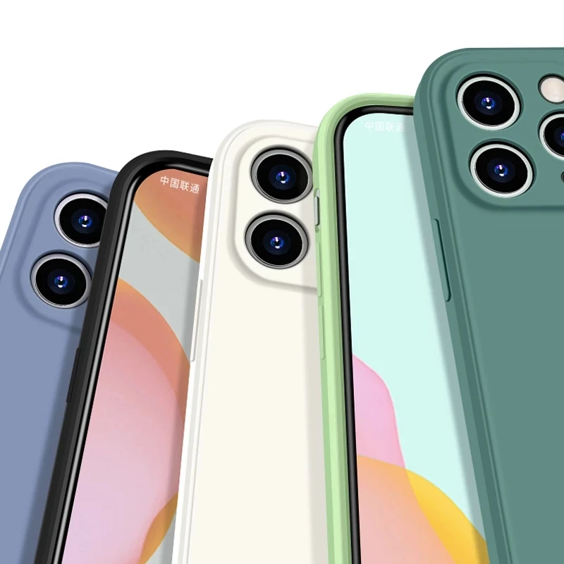 Роскошный мягкий жидкий силиконовый чехол для iPhone 12 Mini 11 Pro Max SE 2020 X XS XR 6 7 8 Plus
