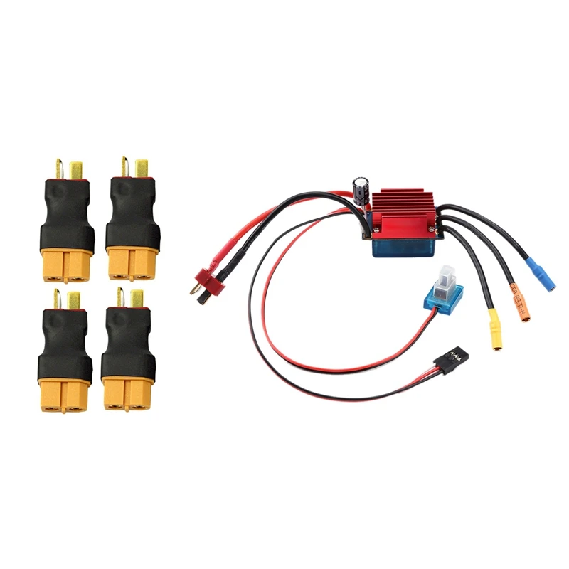 

XT to Deans T-Type Plug Threaded Pipe Connector Fittings & RC Running 35A Brushless ESC Electric Speed Control