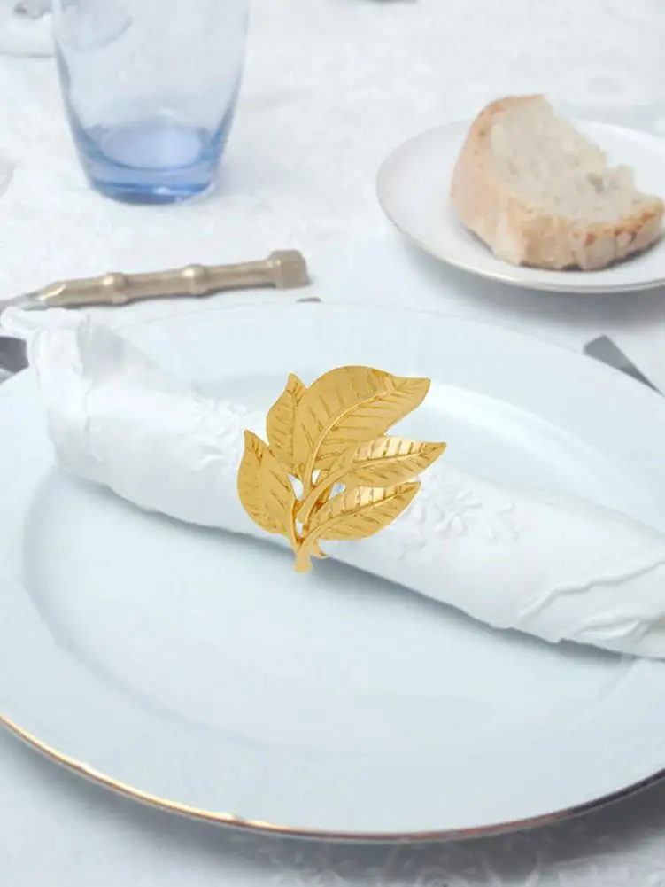 Инновационные кольца для салфеток с листьями металлические восстанавливаемые