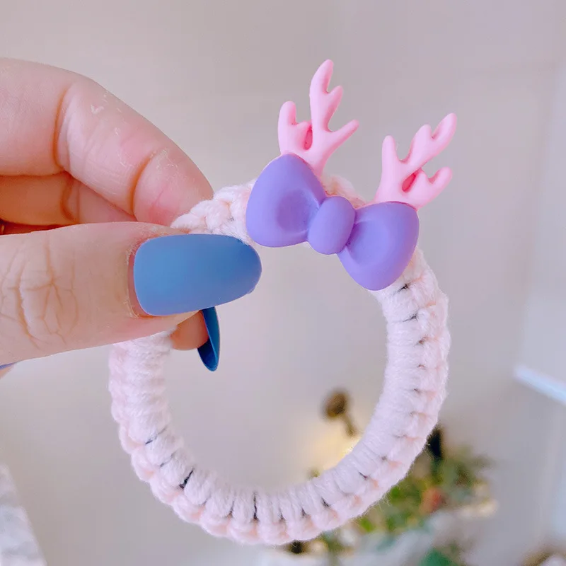 

Cartoon Animal Bunny Ears Knitted Weaving Handmade Hair Tie Cute Simple Bracelet Wool Tie Hair Tie Hair Accessories