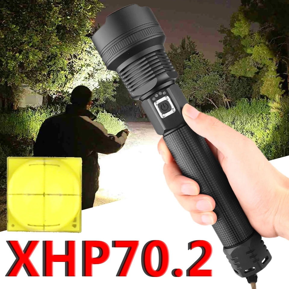 Xhp70.2 самый мощный светодиодный фонарик usb Zoom фонарь 18650 или 26650 аккумуляторный Z90 +