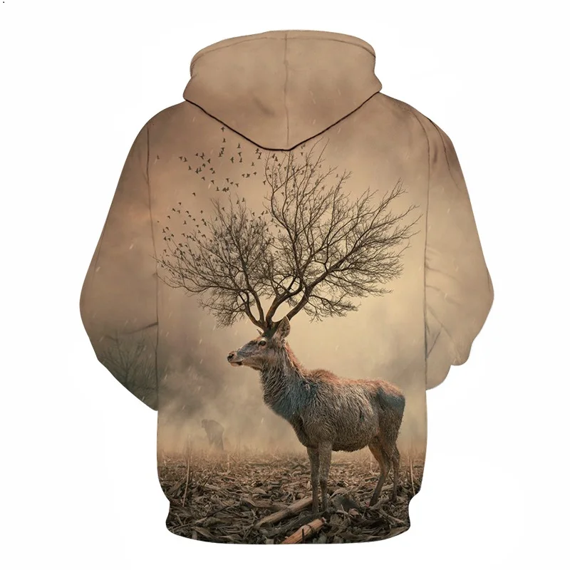 

2020 New Hoodies MAN Arrivals Men/Women 3d Sweatshirts With Hat Print Flowers Fruit Antlers Deer Thin Hooded Hoodies