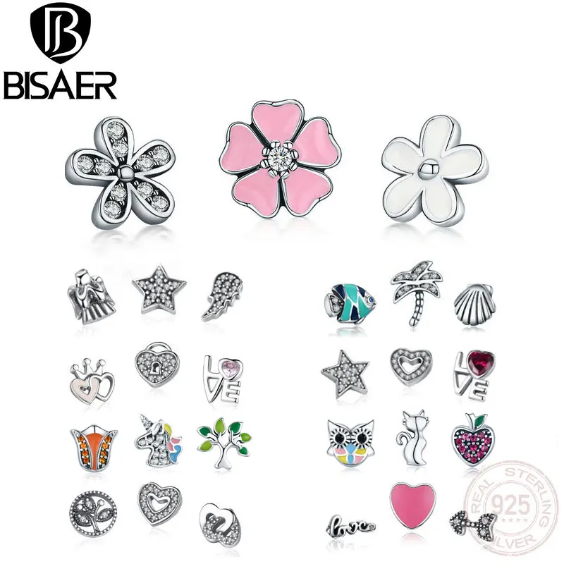BISAER, 925 пробы, Серебряная коробка,, миниатюрные воспоминания, Тропик, семья, навсегда, миниатюрный Шарм для ожерелья, маленькие, сделай сам, подвески