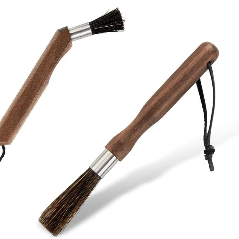 

2 Pcs Coffee Grinder Cleaning Brush with Natural Bristles Lanyard,Coffee Machine Brush Cleaner Tool for Barista