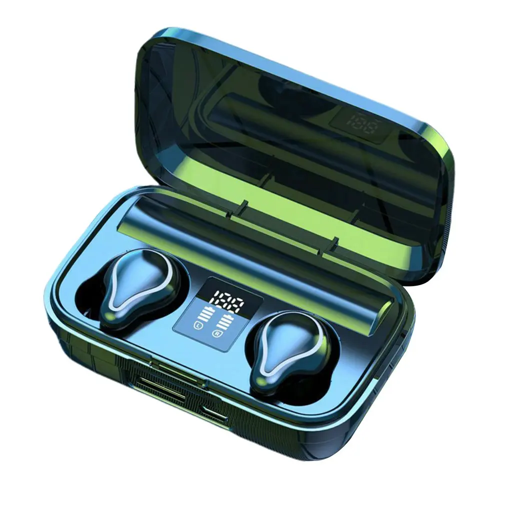 

Беспроводные наушники-вкладыши Sk1, спортивная водонепроницаемая светодиодный о гарнитура со светодиодным цифровым дисплеем и функцией шум...