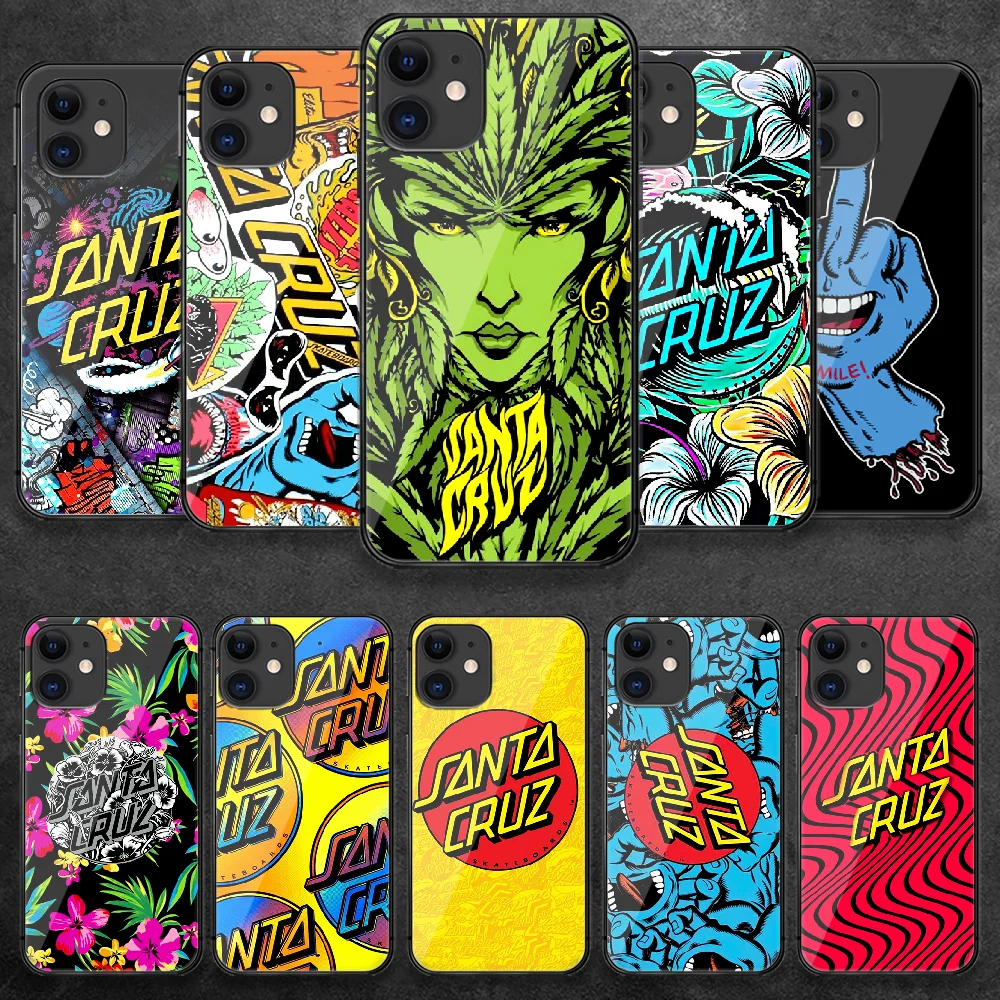 

Santa Cruz Skateboards Tempered Glass Phone Case Cover For IPhone 5 5S 6 6S 7 Plus X Xs Xr Se 2020 11 12 Pro Max Mini Cell