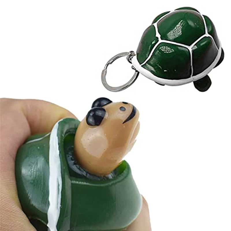 

Tortoise Squeeze Pendants Toy Cute Tortoise Telescopic Head Keychain Cartoon Turtle Anti Stress Pops It Fidget Toys Funny Gift