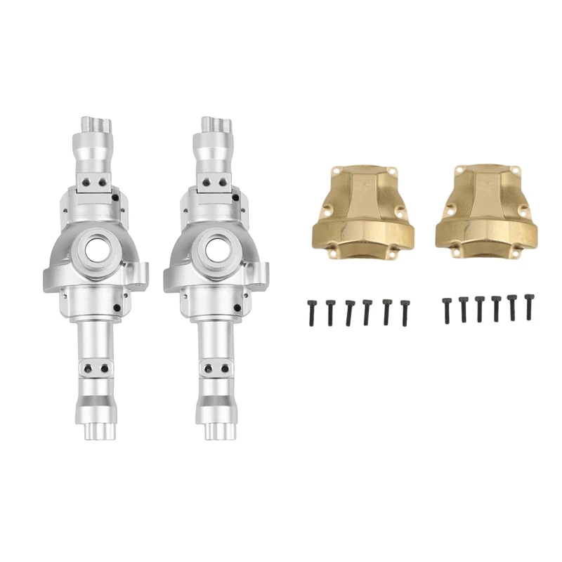

2 Set Brass Diff Cover Differential Housing Metal Axle Shell Housing for Redcat Gen8 1/10 RC Crawler Car Upgrade Parts
