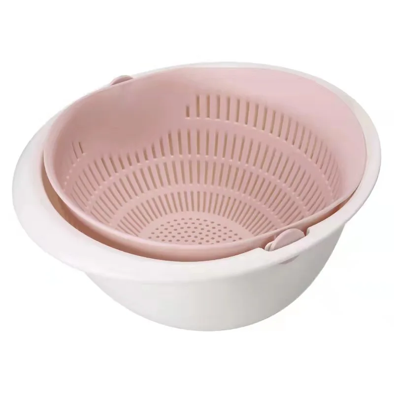Kitchen Silicone Double Drain Basket Bowl Washing Storage Strainers Bowls Drainer Vegetable Cleaning Colander Tool | Дом и сад