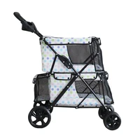 k star portable folding double layer pet stroller with large space four wheeled double dog strollers sale outdoor travel