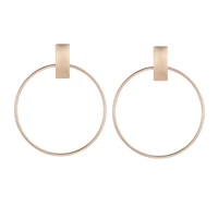 2021 japan south korea fashion simple round metal hoop earrings for women golden silver ol style thin face ear studs jewelry
