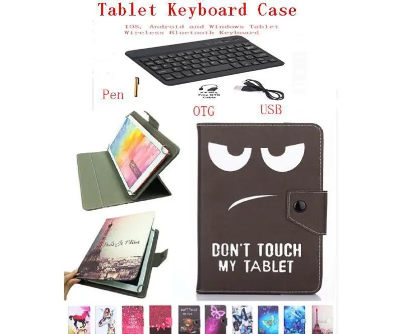 

Case for Huawei MediaPad T5 10 Cases AGS2-W09/L09/L03/W19 10.1\" Tablet Keyboard Smart Bluetooth Keyboard PU Stand Cover + Pen