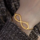 Браслет с именем бесконечности Boho, женский браслет с именем сердца на заказ, ювелирные изделия из нержавеющей стали, персонализированные свадебные подарки
