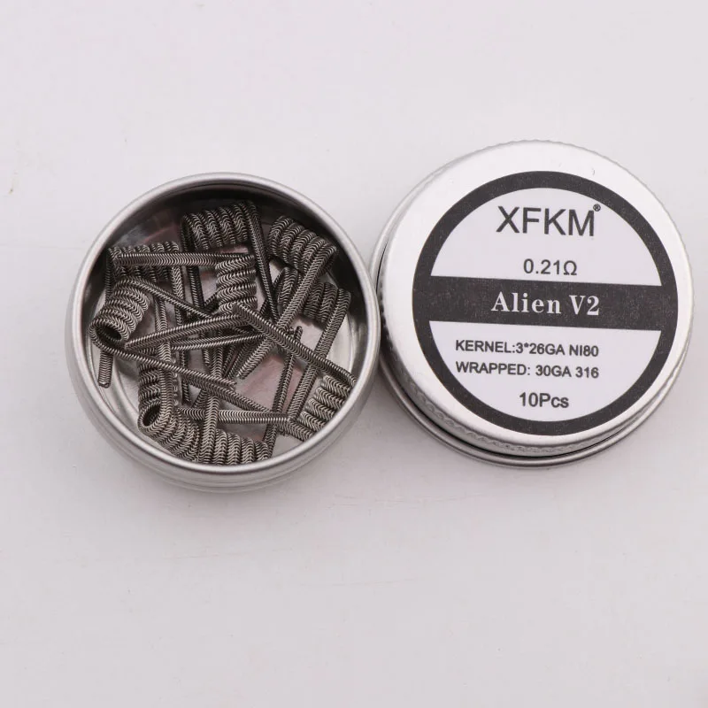 Набор нагревательных катушек XFKM NI80 A1 SS316L 10 шт./лот ALIEN V2 | Электроника
