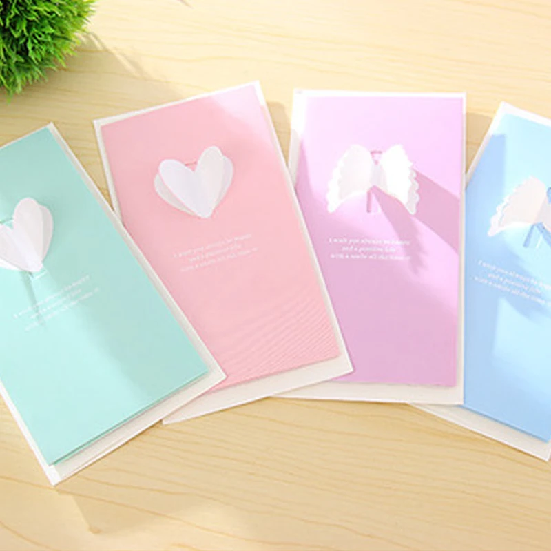 2 шт. креативная открытка с надписью love heart thank you card Wedding thanks birthday бумажная упаковка