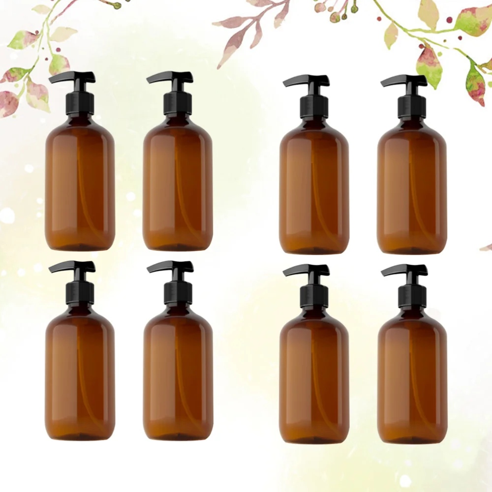 

4Pcs 300ml PE Emulsion Bottle Sanitizer Subpackaging Bottle Empty Refillable Bottle Brown