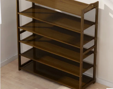 

Пылезащитный бамбуковый стеллаж для обуви, домашний компактный шкаф для обуви, экономичный стеллаж для хранения, многофункциональный sto