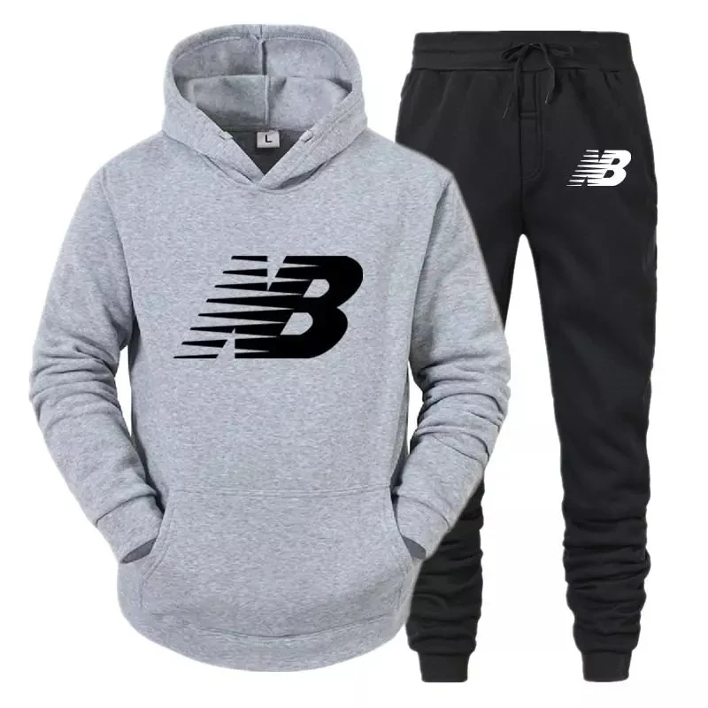 

2021 Men's new autumn fashion sports men's Hoodie, Nb brand suit, men's sweatshirt and pants, wool Hoodie, autumn winter