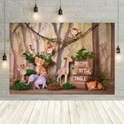 Avezano дикий фон для фотосъемки с изображением леса джунглей животных зеленых растений торта разбиваемый фон для фотостудии