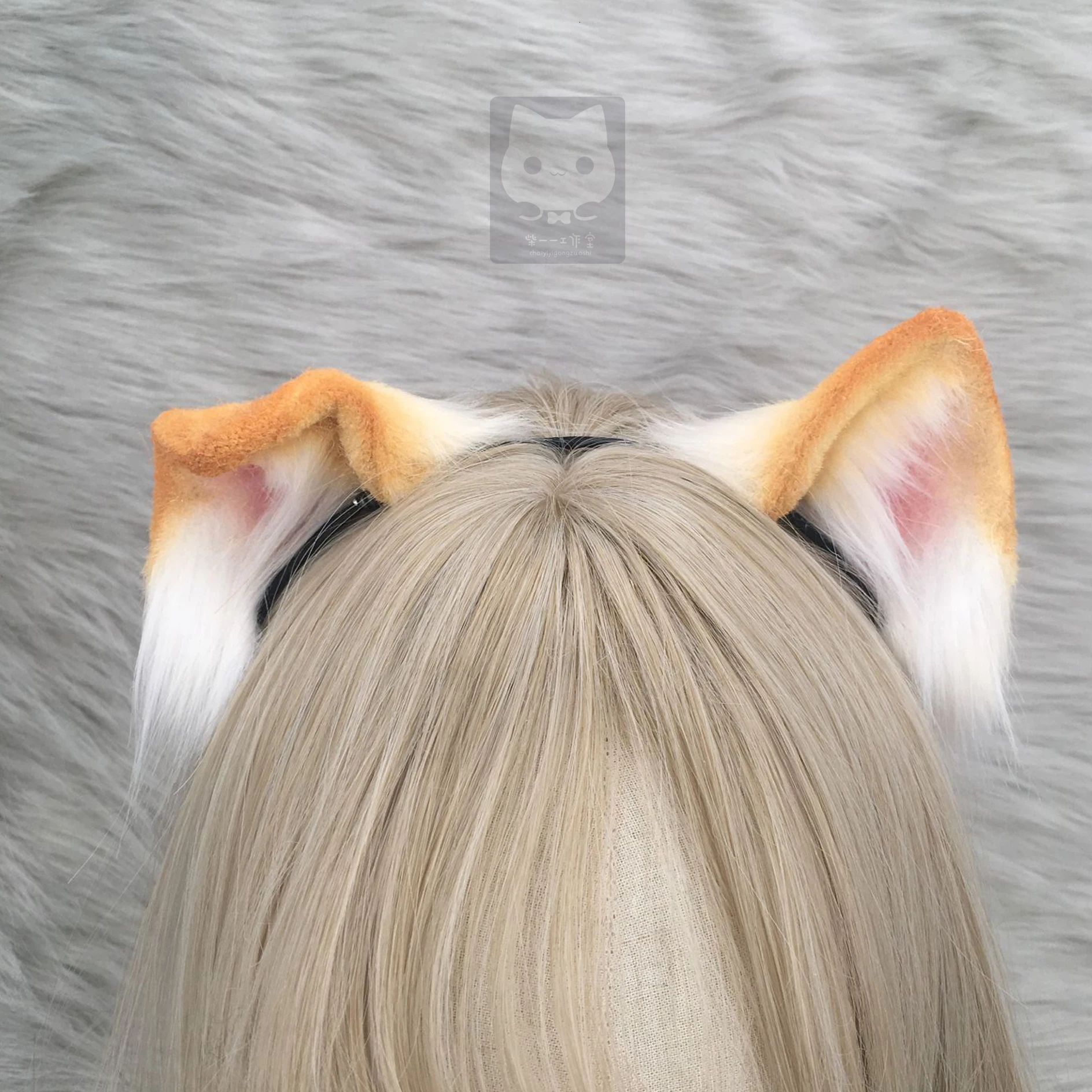 MMGG новый оригинальный ручной работы белые золотые уши обруч для волос аниме