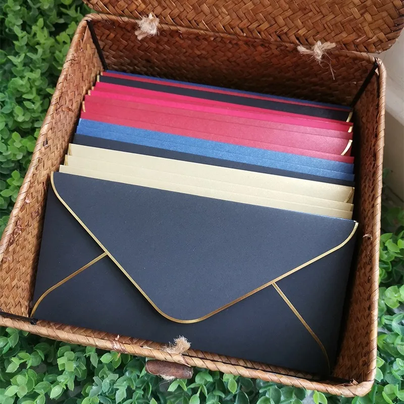10 Pcs/Lot Business Thick Envelope Customizable Custom Paper Packaging Bags Bronze LOGO Company Retro Currently | Канцтовары для