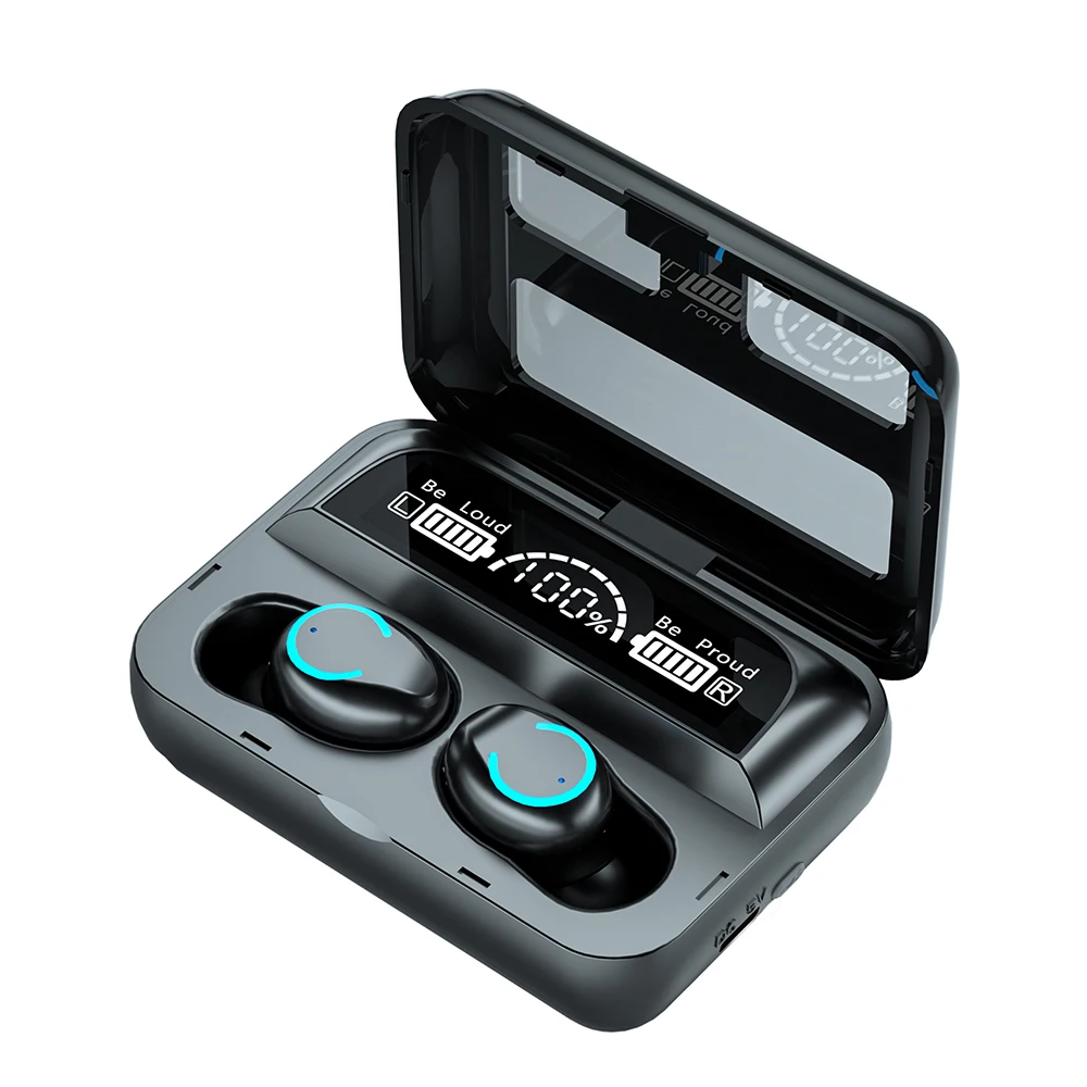 

Беспроводные наушники Bluetooth 5.1 светодиодный зеркальный дисплей CVC80 с шумоподавлением HD-вызовы стереонаушники для спорта путешествий