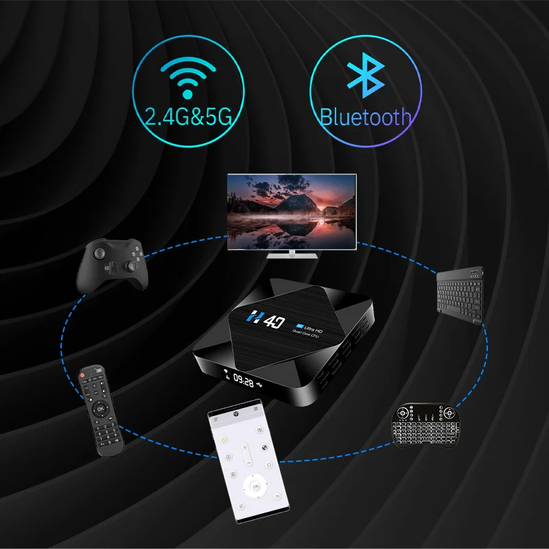 ТВ приставка HONGTOP на ОС android 10 4 ГБ 64 четырехъядерный процессор Allwinner H616 2 4G и 5G с Wi Fi