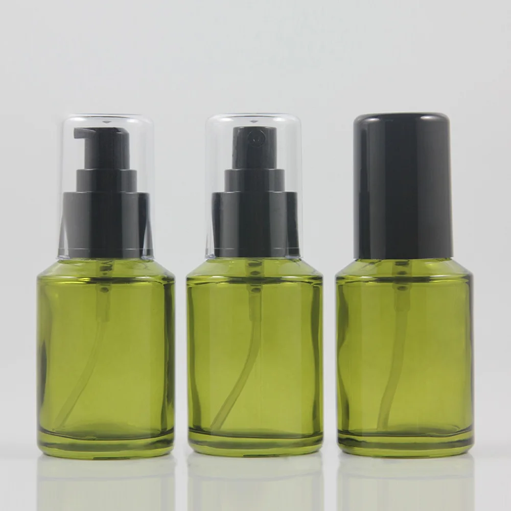 50pcs 60ml face spray bottle empty green lotion glass bottle 2oz for skincare packaging