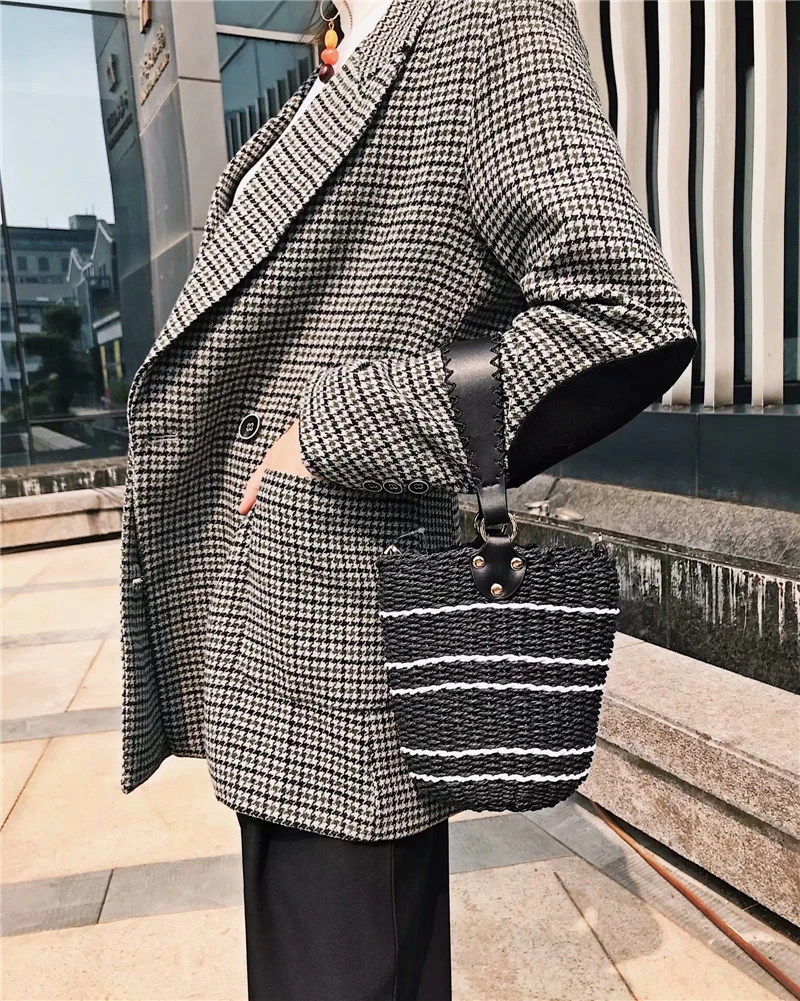 

TMODA783 Za Women Autumn Gray Blazers 2021 Fashion Swallow Gird Notched Jacket Female Outwear Office Ladies Tops Blazer Feminino