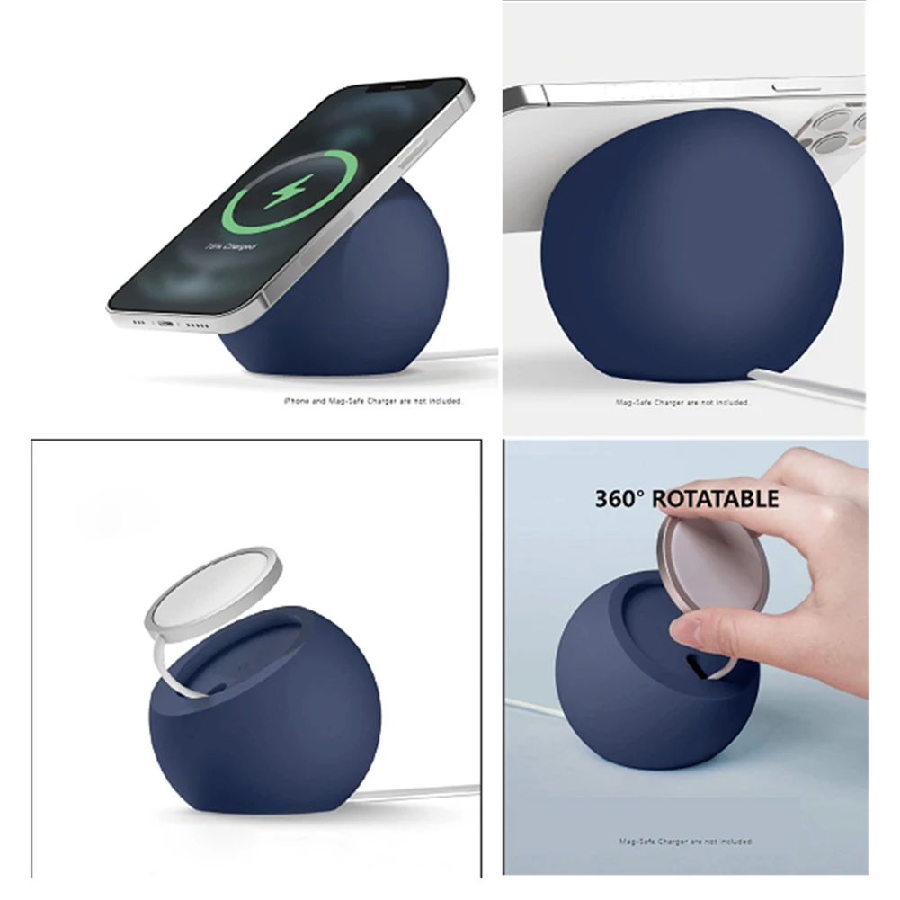 magnetic charger stand holder for magsafe mini silicone grinding phone charging dock for iphone 1312 pro max ball shape charger free global shipping