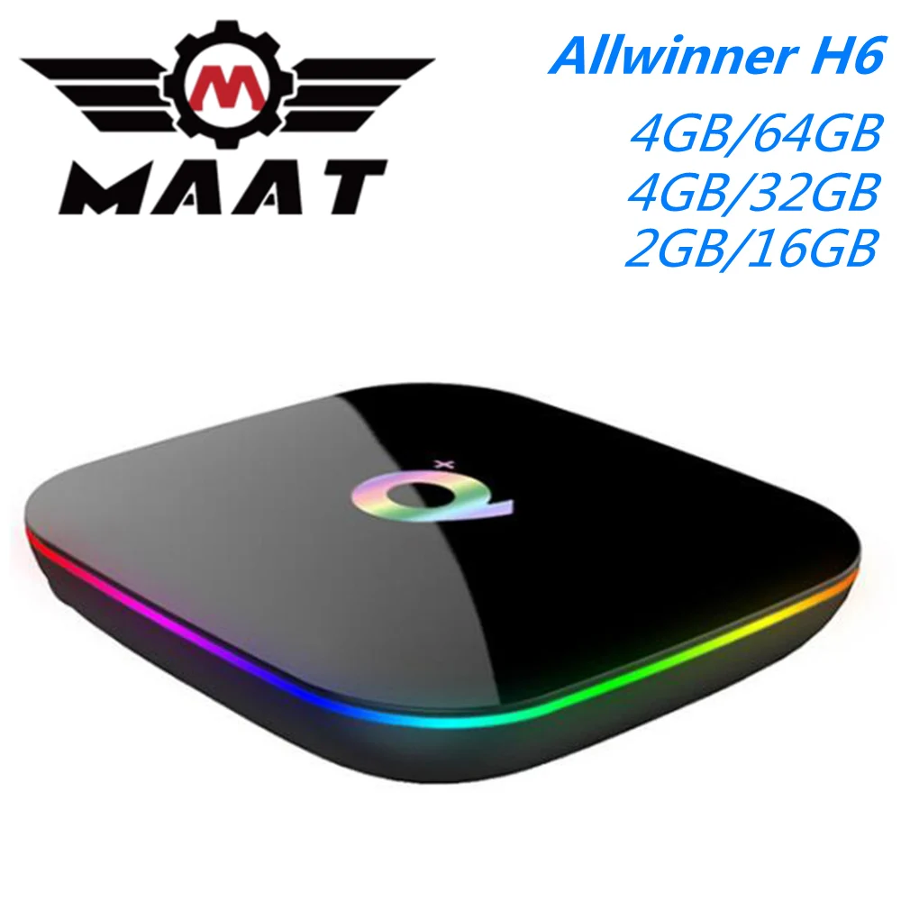 MAAT Q Plus Android 9 0 Allwinner H6 четырехъядерный Смарт ТВ бокс 4K 4G 32GB 64GB Rom медиаплеер