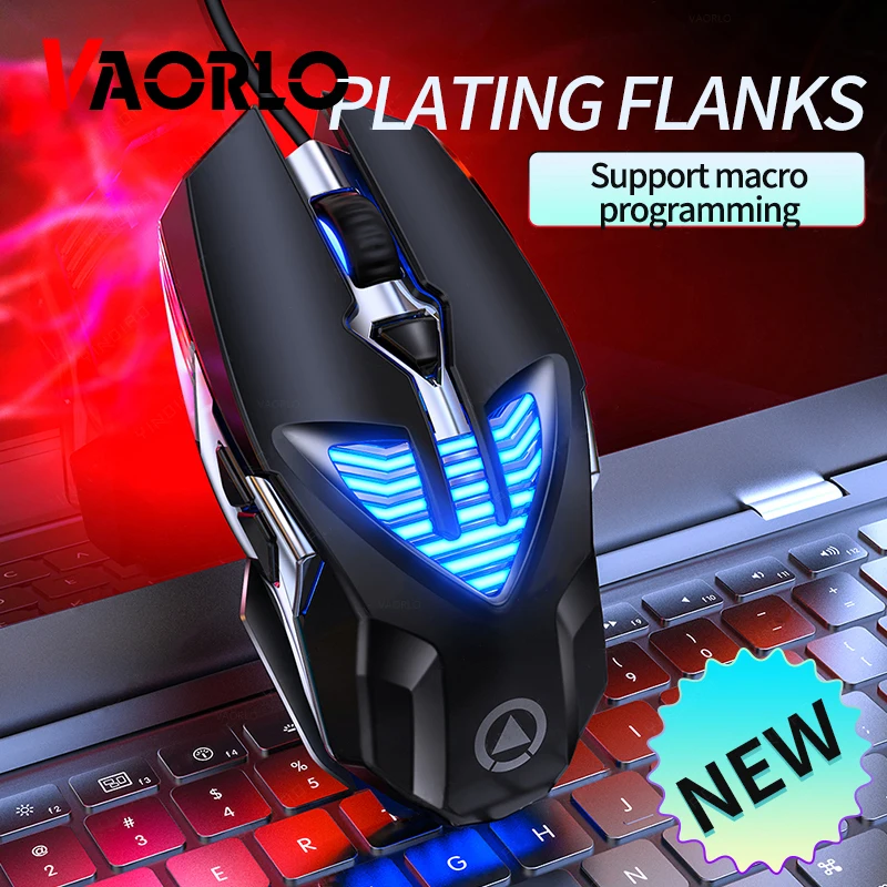 

VAORLO Wired Gaming Mouse 3200DPI Optical Sensor 7 Buttons Mice 3D LED Backlit Mouse PC Laptop Office Mouse