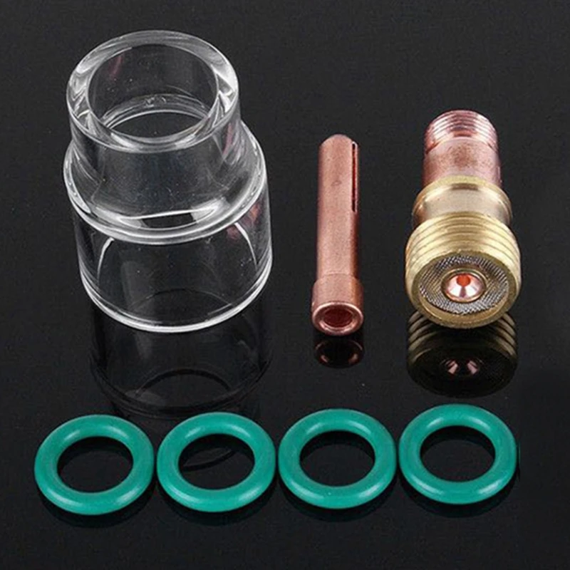 

7Pcs/Set #12 Pyrex Glass Cup Kit Stubby Collets Body Gas Lens Tig Welding Torch For Wp-9/ 20/ 25 Mayitr Welding Accessories