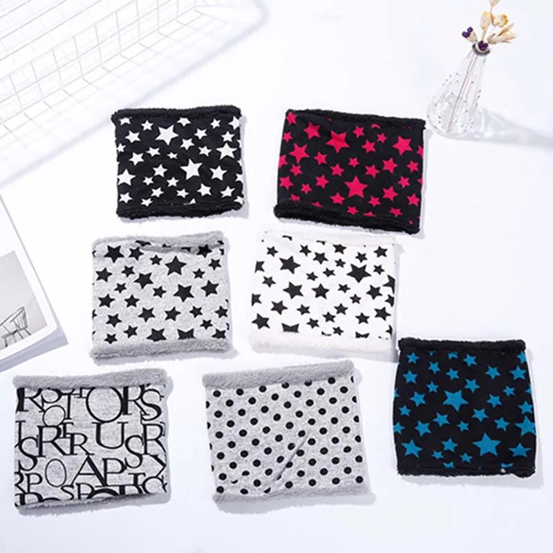 O-neck Scarf Girl Boy Ring Collar Scraf With Printed Star Good Christmas Gift Hot Selling High Quality Cotton Baby Kids Children | Детская