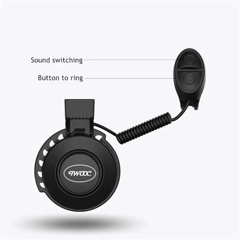 TWOOC велосипед колокол USB зарядная Колонка 120 дБ USB Перезаряжаемый водонепроницаемый рулевой 4 режима Велоспорт Аксессуары для электровелосипедов 41