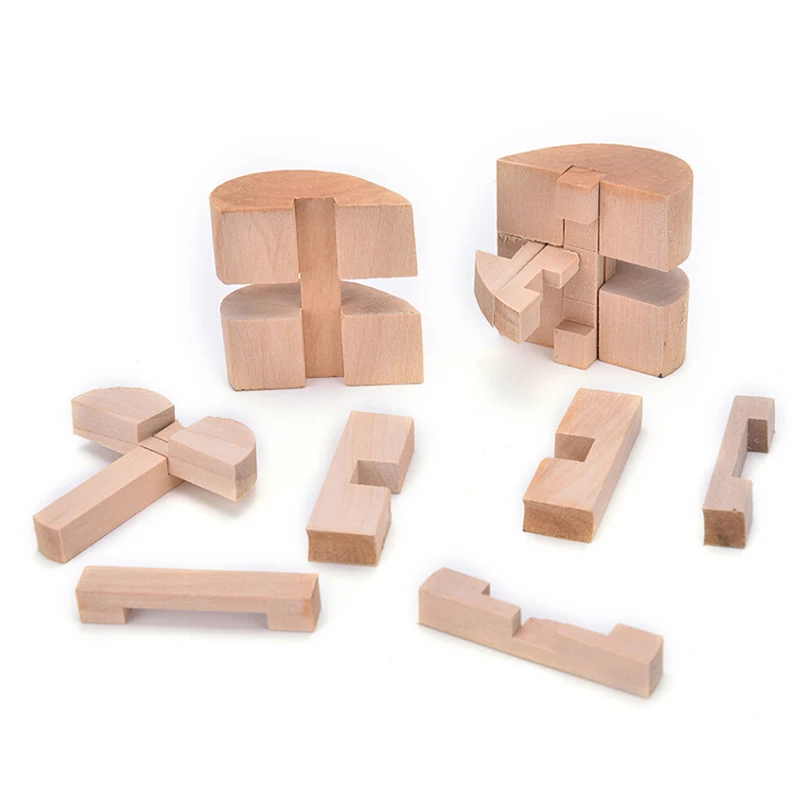 Деревянные пазлы для тренировки мозга игрушки взрослых и детей с замком|Пазлы| |