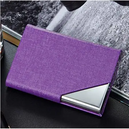 Purple Профессиональный металлический бизнес-держатель для карт, Карманный чехол для кредитных карт, кошелек для мужчин и женщин, 9,5 см X 6,5 см - Цвет: Purple