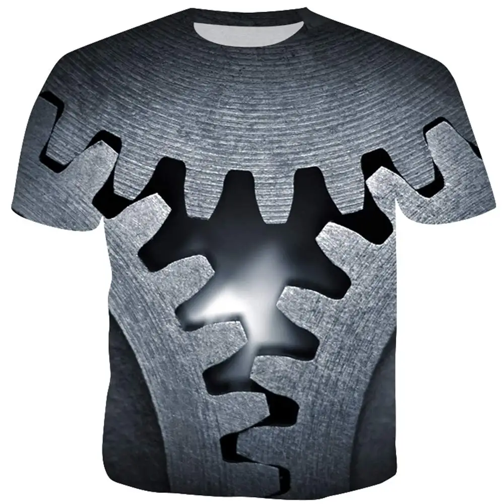 Мужская Повседневная Прохладный 3D Летние футболки в стиле хип модные Shirts Gear
