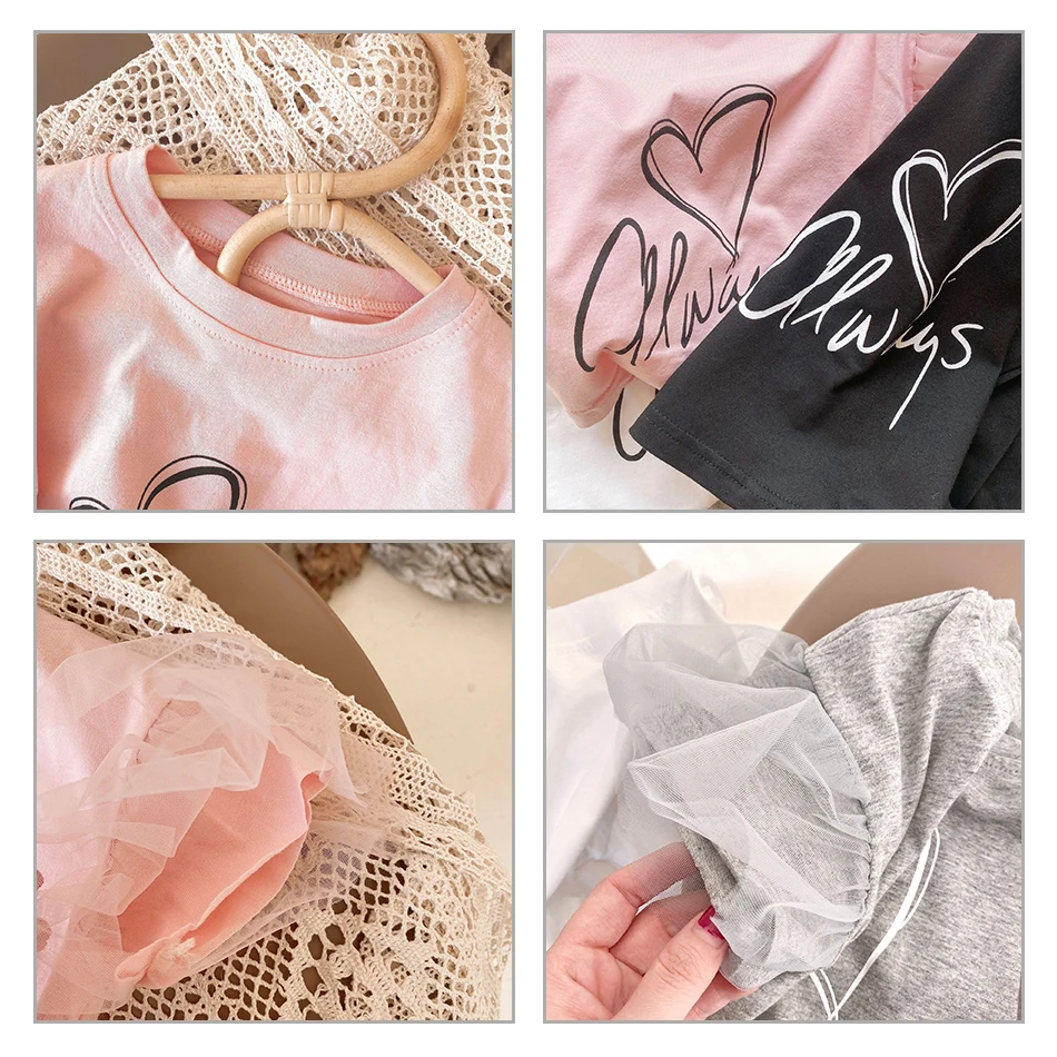 

Summer Girl T Shirt Baby Casual Wear 2021 Letter Pattern Tops Toddler Clothes Children Costumes Cartoon T-shirts