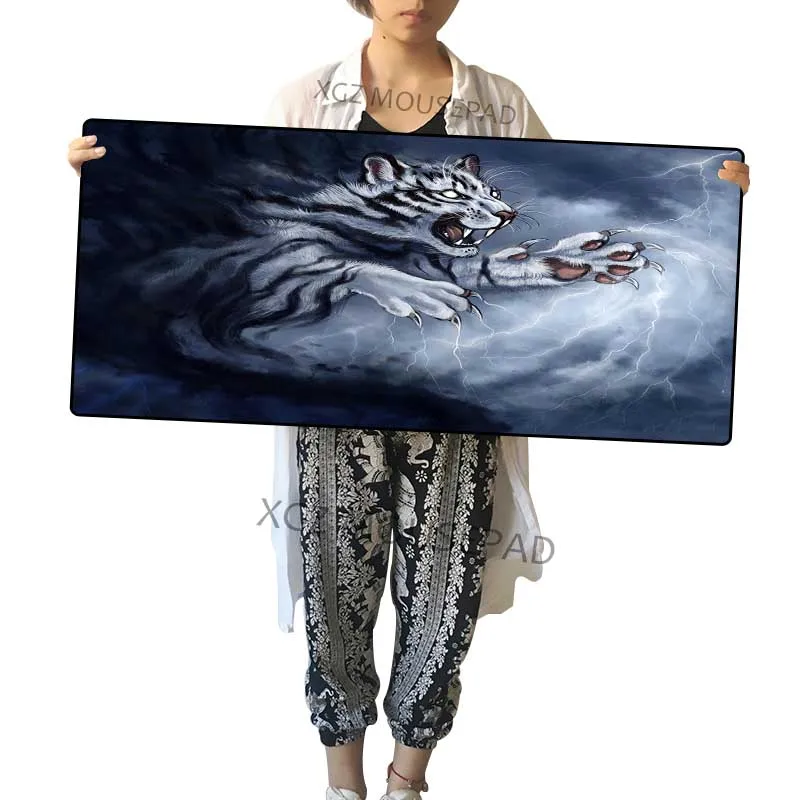 XGZ аниме большой коврик для мыши черный замок край животное тигр ноутбука ткань
