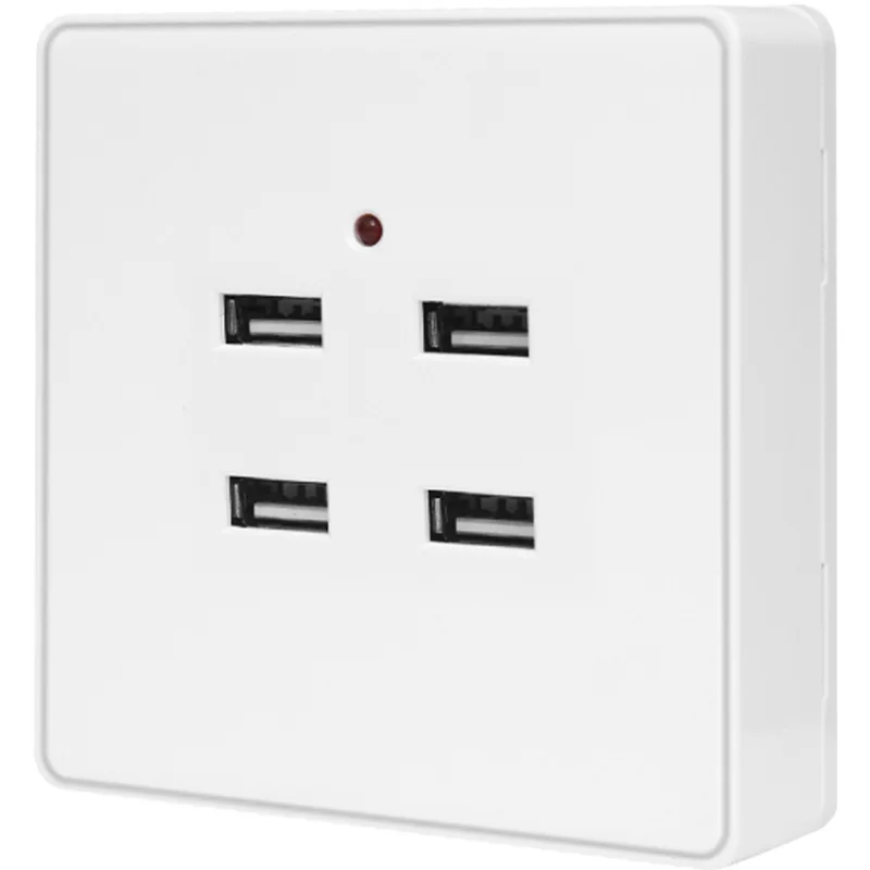 Bcsongben 2/4 портов USB Монтажная настенная розетка зарядное устройство адаптер питания штепсельная розетка заземленная электрическая настенная Зарядка адаптер зарядка