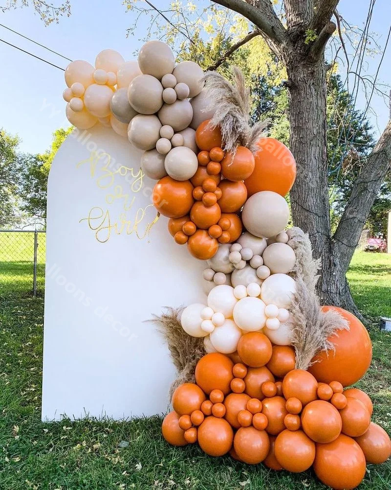 

132 шт. кремовый персиковый воздушный шар гирлянда для невесты для быть воздушными шарами Арка Свадебные украшения двойной оранжевый юбилей ...