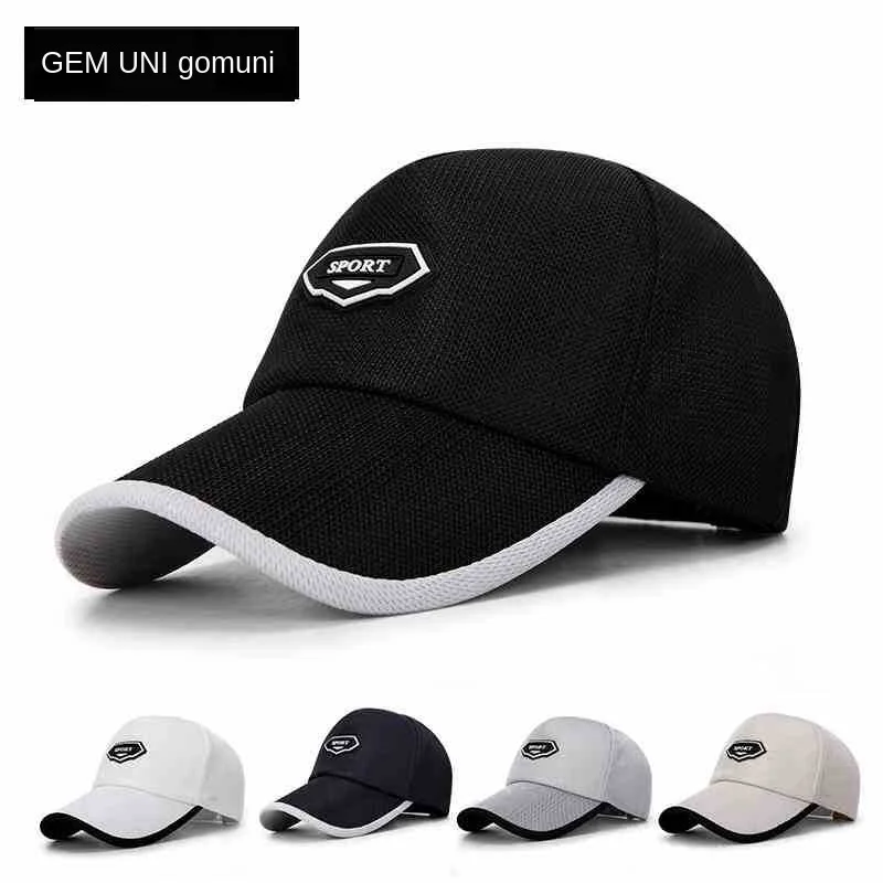 

Hot Sale Summer Breathable Mesh Baseball Cap Quick Drying Hats For Men Blue Gray
