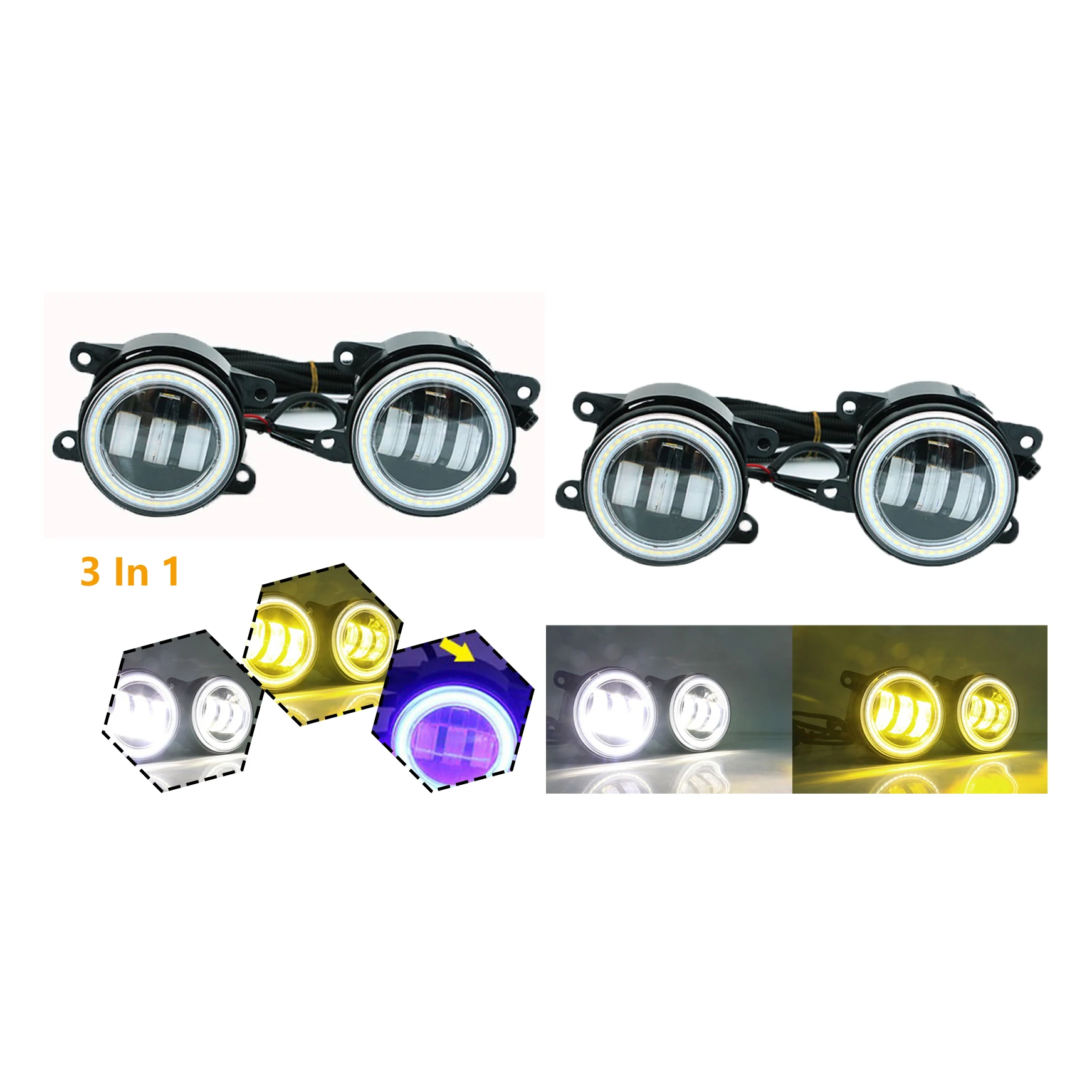 3 в 1 светодиодный передний бампер противотуманный светильник ангельские глазки