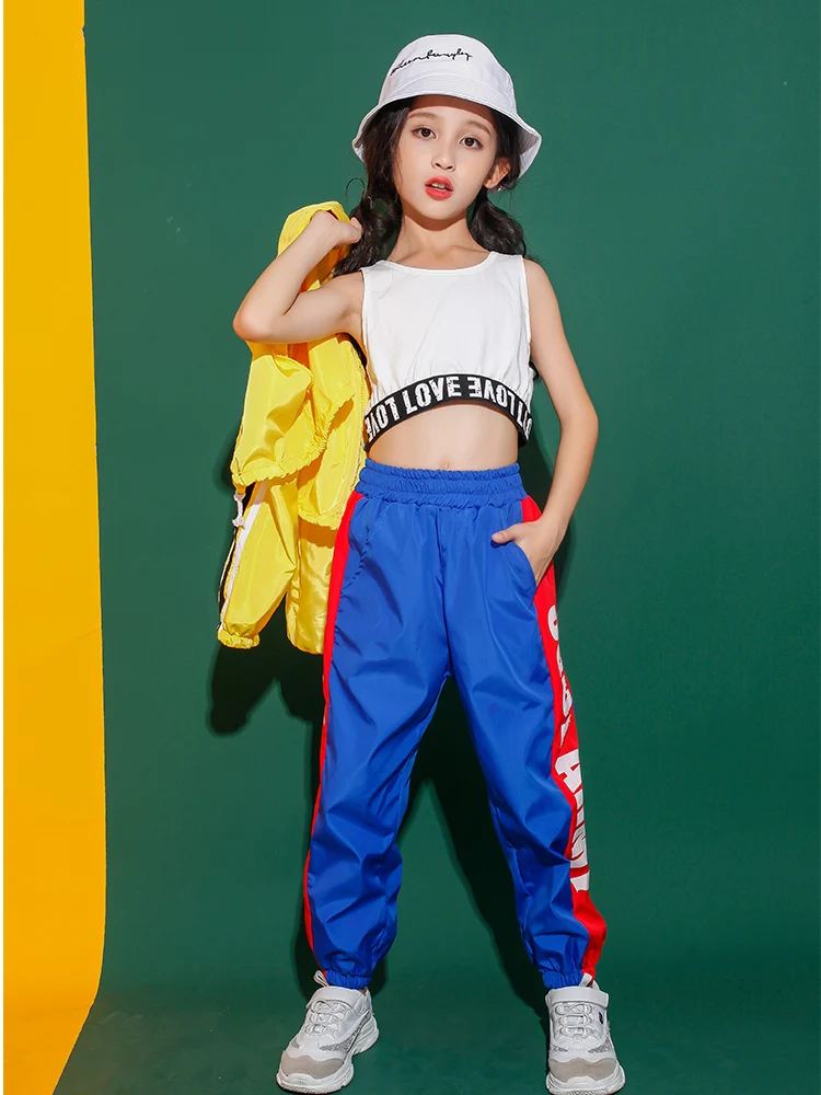 Детская одежда для бальных танцев в стиле хип-хоп толстовка топы пальто штаны