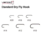 Стандартный Крючок для мушек с зазубриной, 20 шт., для традиционных классических сухих мушек, для завязывания форели, крючки для привязывания