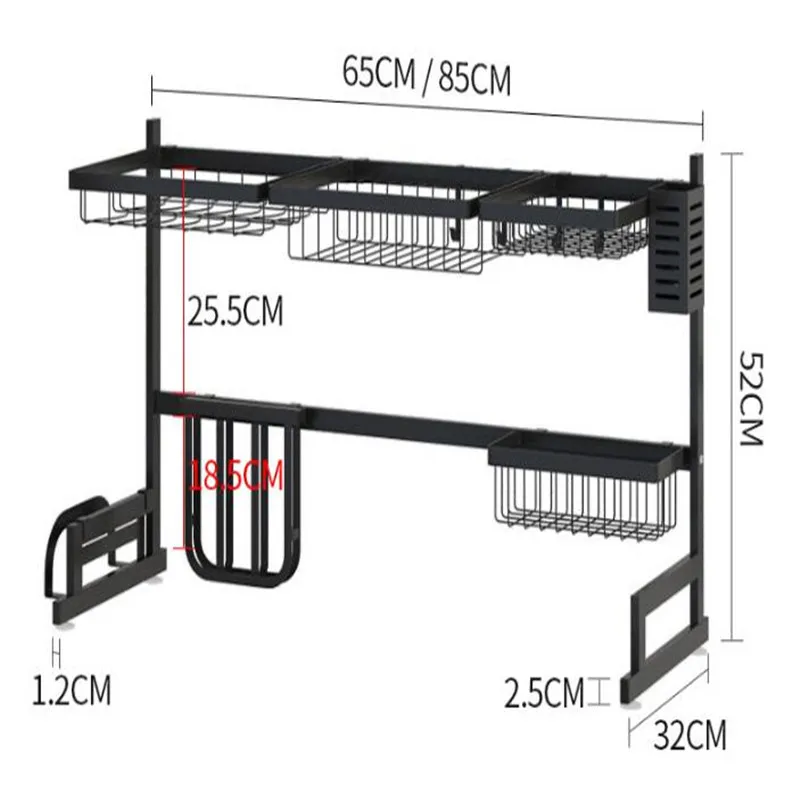 

Shelf Kitchen Storage Stainless Steel Organizer Dish Drying Rack Over Sink Utensils Holder Bowl Dish Draining